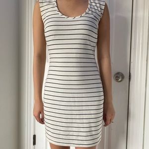 Black/white striped dress